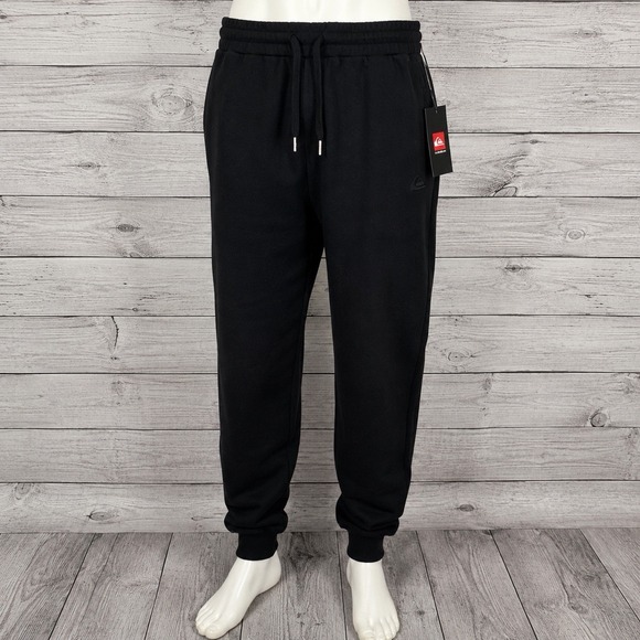 Quiksilver Other - Quiksilver Jogger Sweatpants Black Drawstring Fleece Men's XL NWT Pockets
